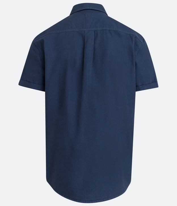 Camisa Manga Corta en Oxford Azul 4