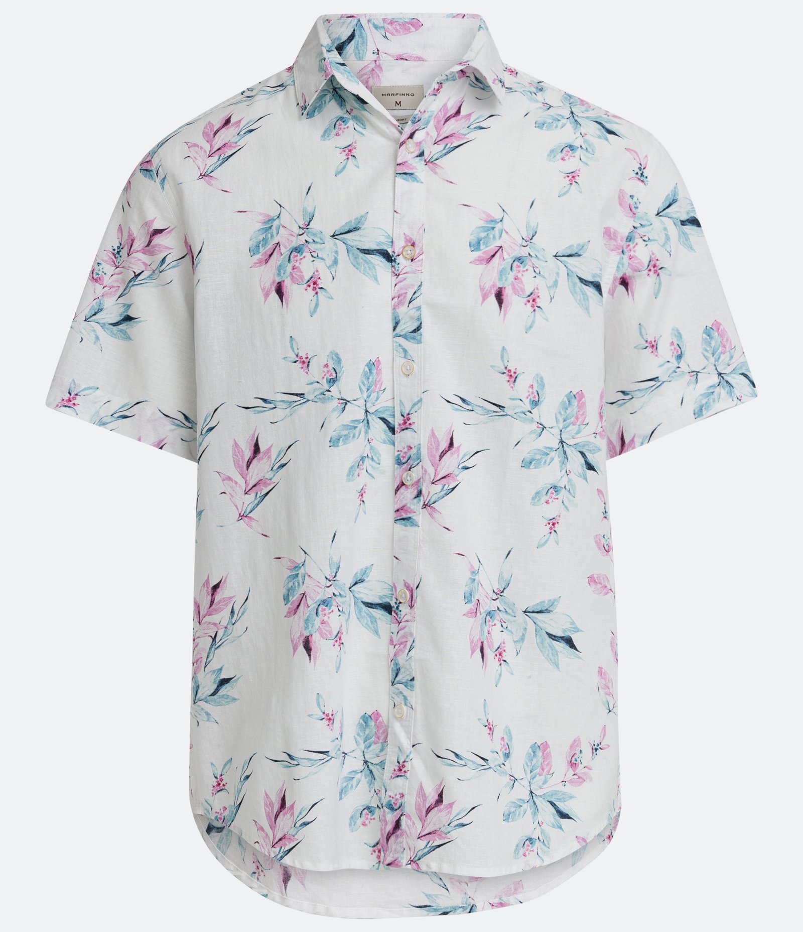 Camisa Comfort em Linho com Estampa Floral Bege 5