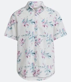 Camisa Comfort em Linho com Estampa Floral