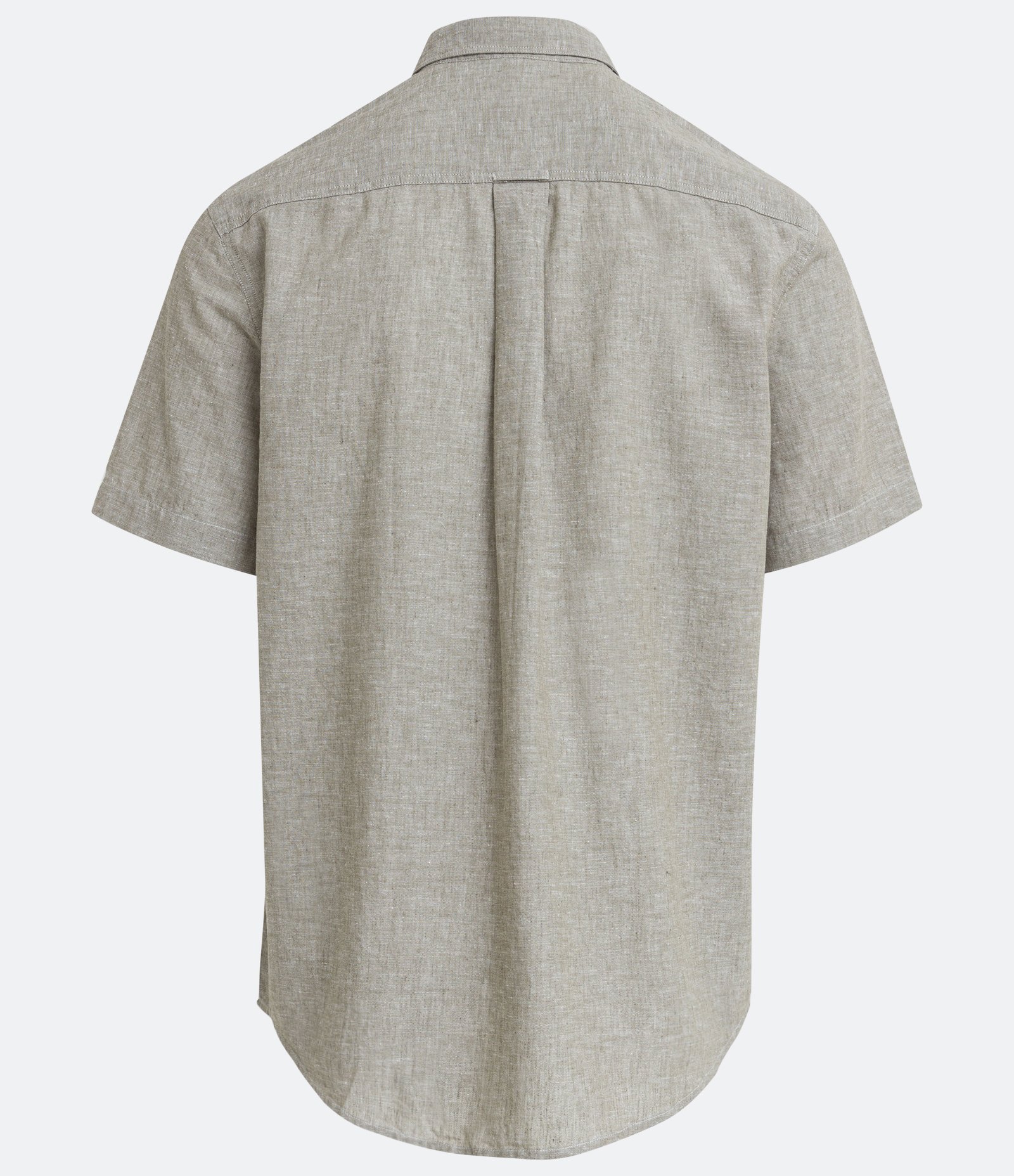 Camisa Comfort em Linho com Manga Curta Cinza 6