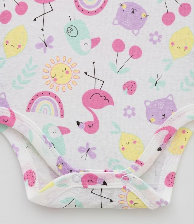Body Infantil con Estampado de Animalitos - Talle RN a 18 meses Blanco 3