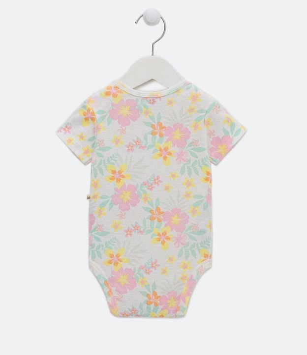 Body Infantil Estampado Floral - Talle 0 a 18 meses Blanco 2