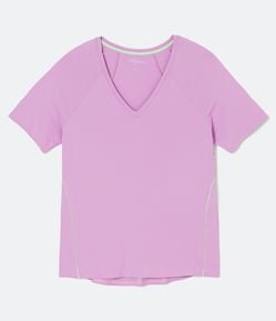 Camiseta Esportiva em Poliamida com Vivos Contrastantes Curve & Plus Size