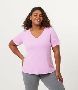 Camiseta Esportiva em Poliamida com Vivos Contrastantes Curve & Plus Size