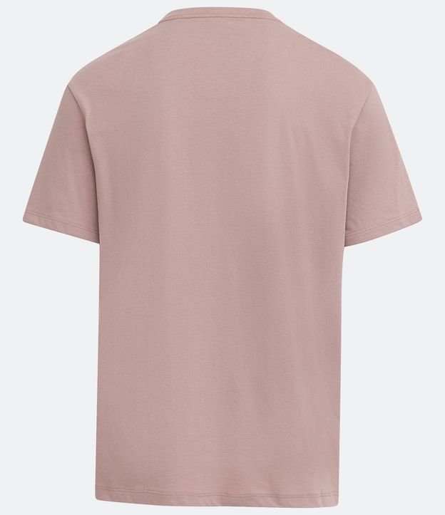 Camiseta Easy Fit Básica em Algodão Malhão Rosa Médio 6