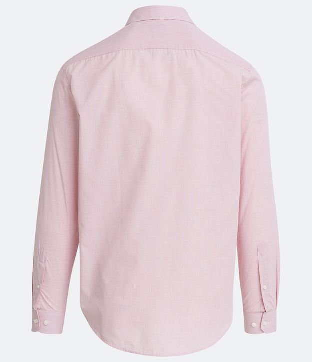 Camisa Comfort em Algodão com Estampa Xadrez Rosa Médio 7