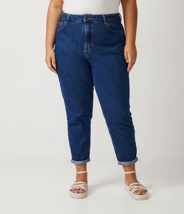 Calça Mom em Jeans Curve & Plus Size Azul 1