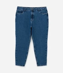 Calça Mom em Jeans Estonado Curve & Plus Size