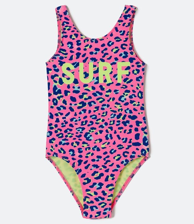 Malla Infantil con Estampado Animal Print - Talle 5 a 14 años Rosado