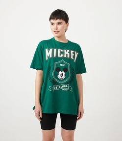 Blusa Alongada em Meia Malha com Estampa Mickey