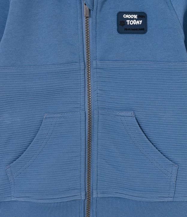Buzo Aberto Infantil con Bolsillo Canguro - Talle 2 a 5 años Azul 3