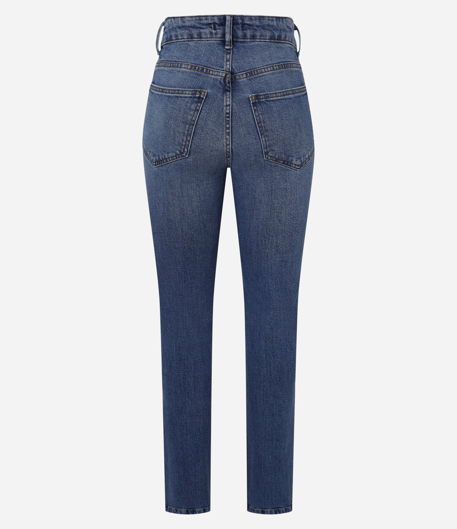 Calça Reta Jeans com Cintura Média e Bolsos Azul 6