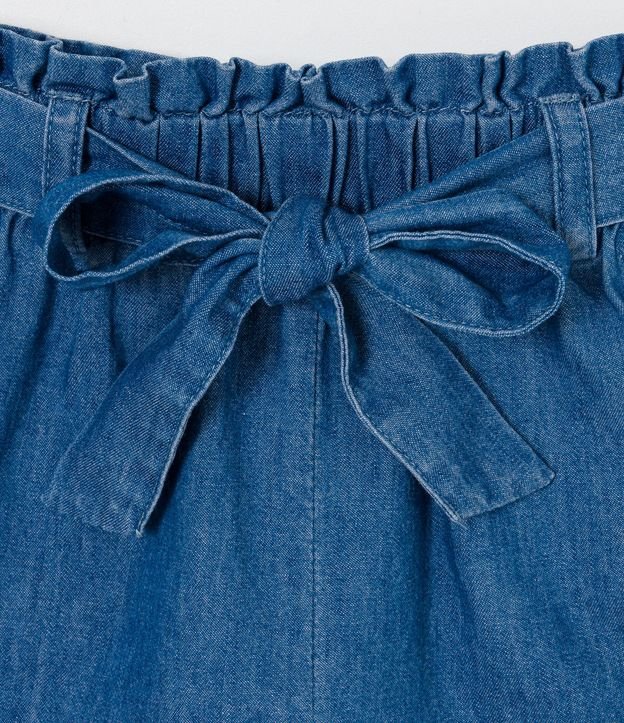 Short Jeans Liso con Lazo - Talle 1 a 5 años Azul 3
