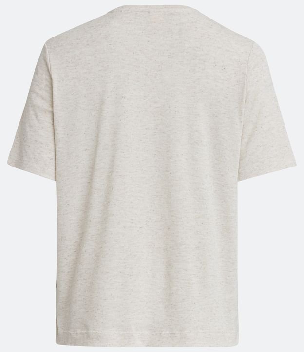 Blusa T-shirt con Bordado de Follaje Off White 7