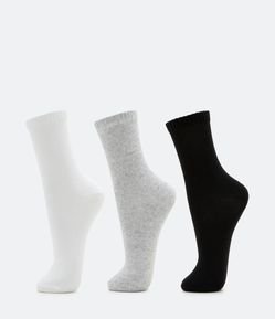 Kit 03 Pares de Meia Cano Alto Básicas