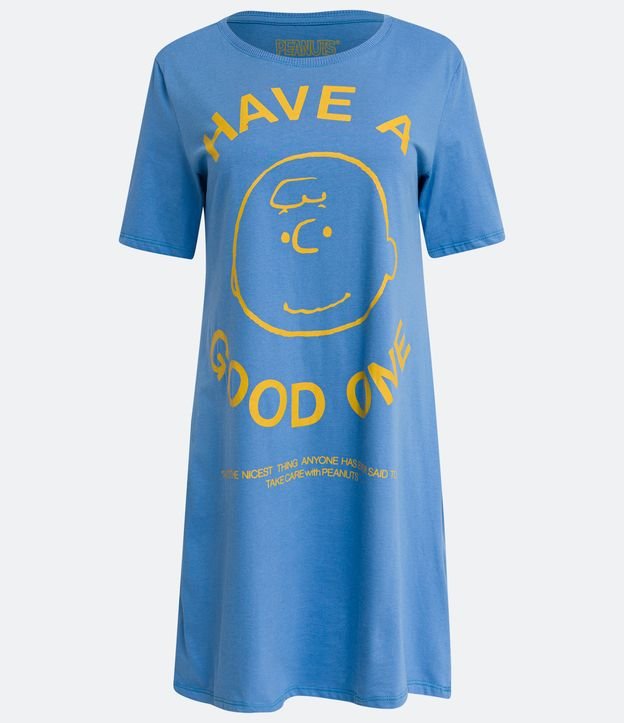 Camisola Curta em Algodão com Estampa do Charlie Brown de Snoopy