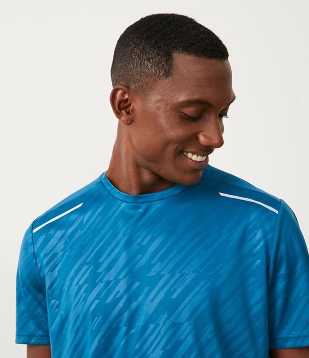 Remera Deportiva con Estampado Heatprint Azul 3