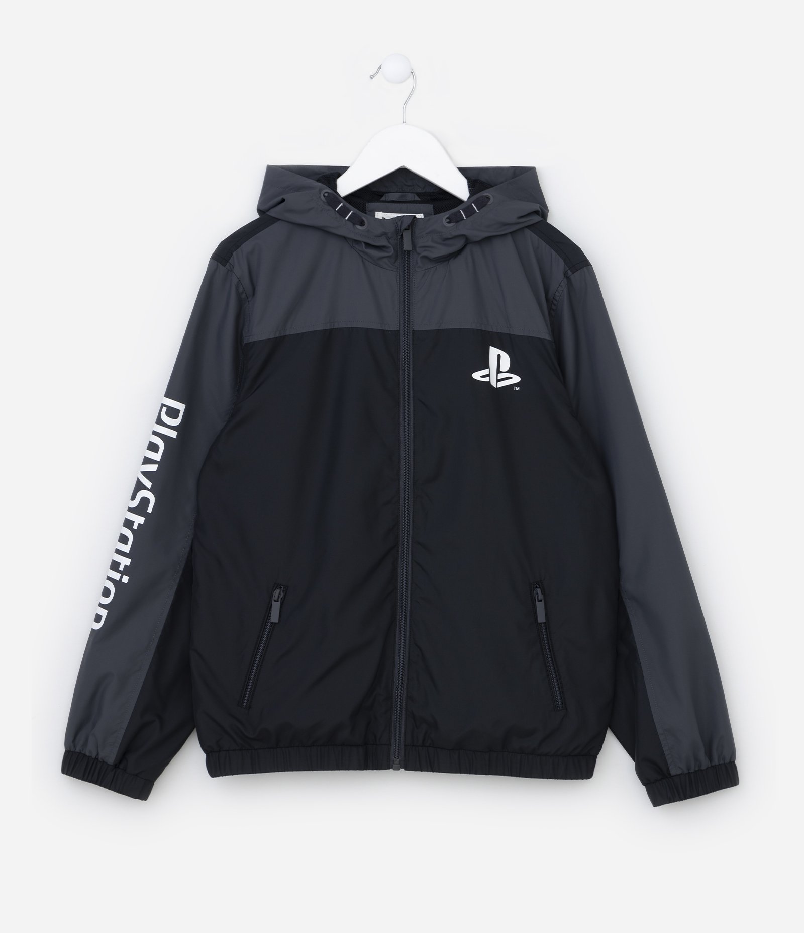Jaqueta Quebra Vento Infantil Estampa PlayStation - Tam 5 a 14 Anos Cinza/Preto 1