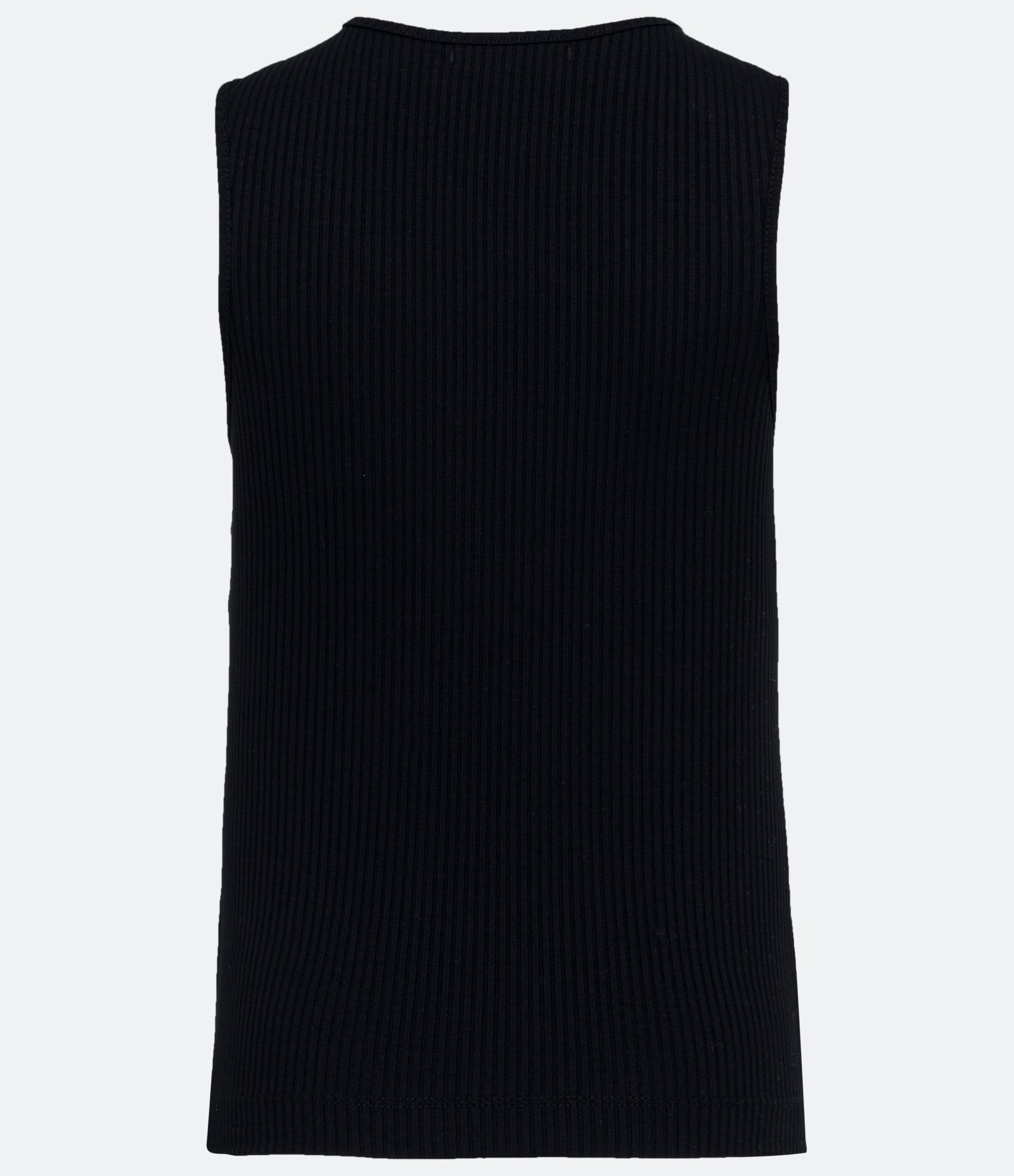 Blusa Regata em Ribana com Detalhe Vazado no Ombro Preto 6