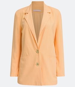 Blazer Alongado em Linho com Botões Diferenciados