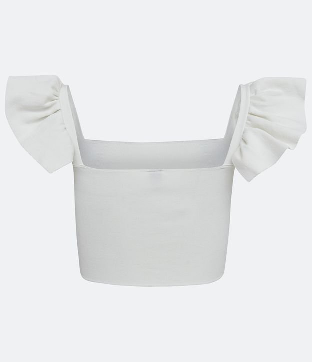 Blusa Cropped em Tricô com Barra Assimétrica 7