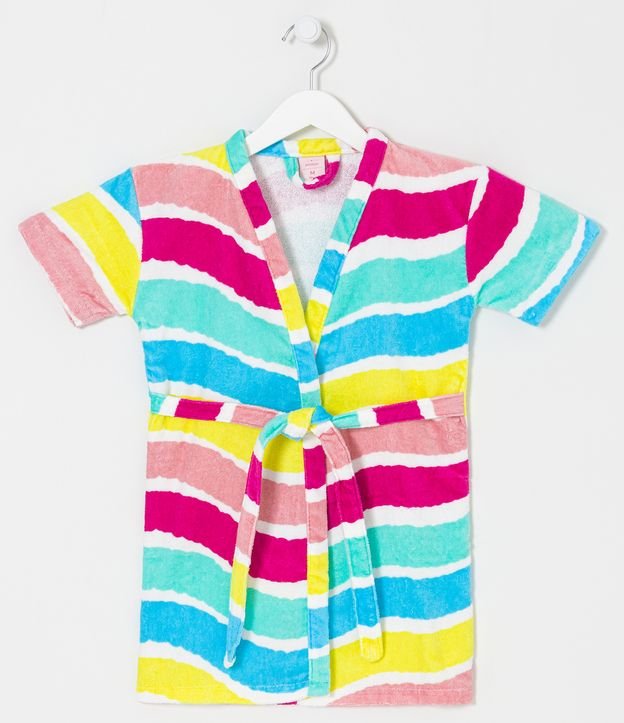 Bata de Baño Infantil Toalla con Rayas de Colores - Talle P al GG Multicolores 1