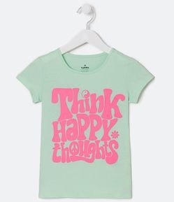 Blusa Infantil com Estampa Think Happy Thoughts - Tam 5 a 14 anos