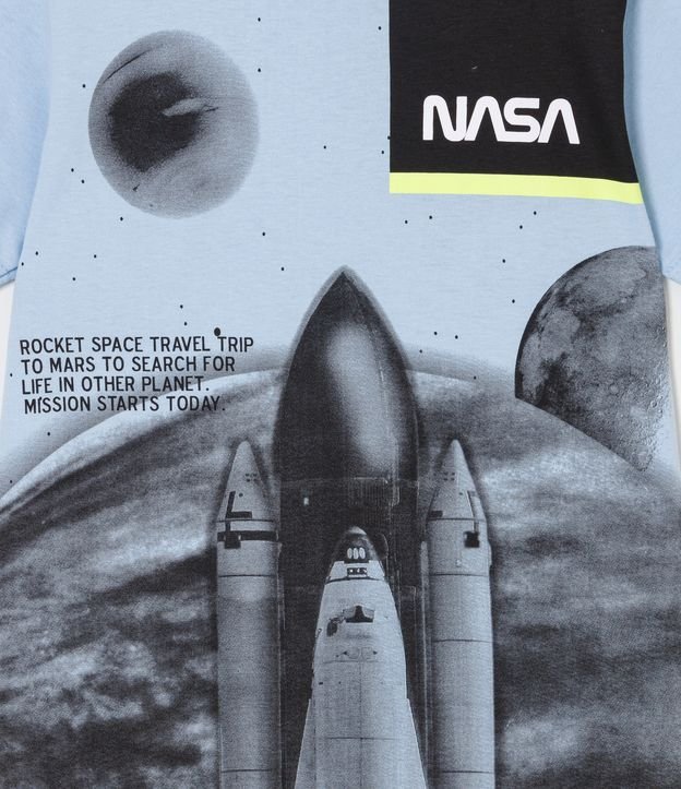 Pijama Corto Infantil con Estampado Nasa - Talle 5 a 14 años Azul 4