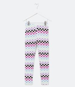 Calça Legging Infantil com Estampa Xadrez Quadriculado - Tam 5 a 14 anos
