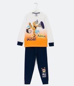 Pijama Longo Infantil com Estampa de PK XD - Tam 4 a 10 anos