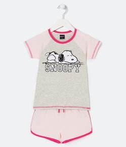 Pijama Corto Infantil con Estampado Snoopy - Talle 2 a 14 años