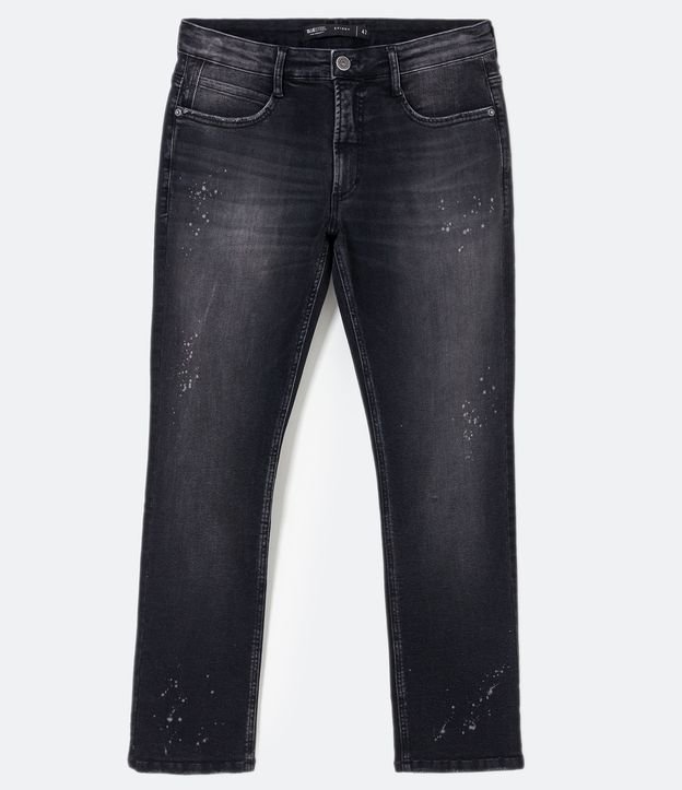 Pantalón Skinny Jeans con Detalles Salpicados Negro 7