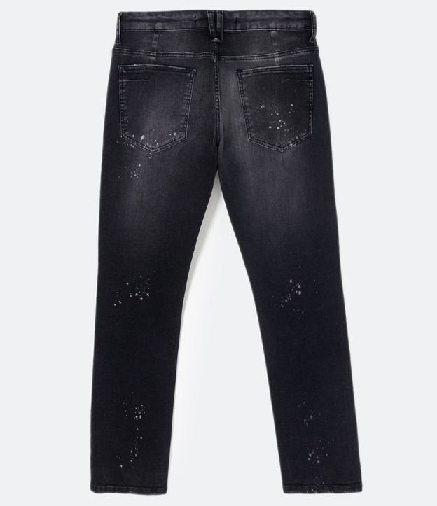 Pantalón Skinny Jeans con Detalles Salpicados Negro 8