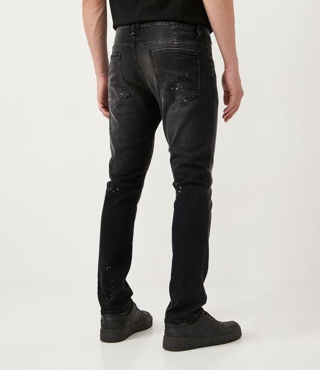Pantalón Skinny Jeans con Detalles Salpicados Negro 4