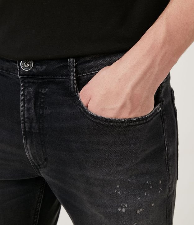 Pantalón Skinny Jeans con Detalles Salpicados Negro 5