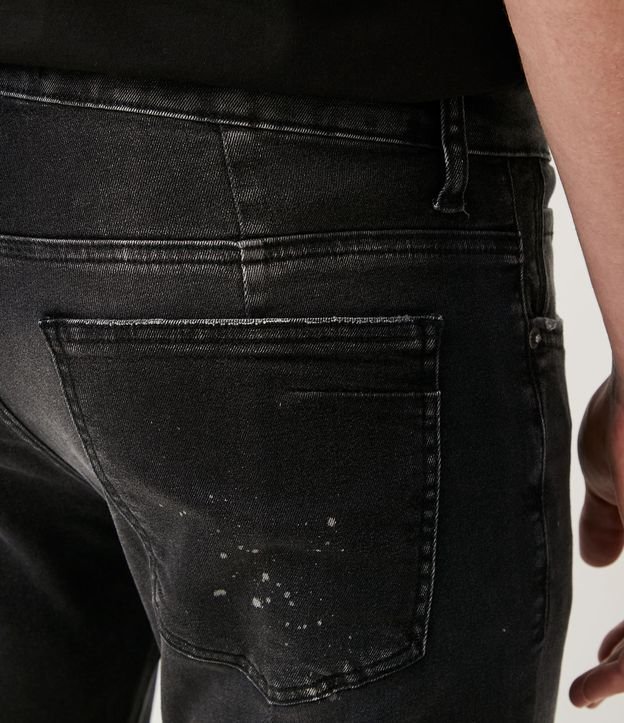 Pantalón Skinny Jeans con Detalles Salpicados Negro 6