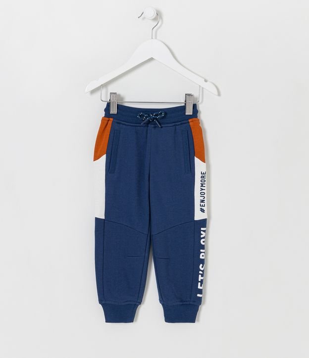 Pantalón Infantil con Lettering y Recortes - 1 a 5 años Azul 1