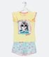 Imagem miniatura do produto Pijama Corto Infantil con Estampado de Gatito - Talle 5 a 14 años Amarillo 1