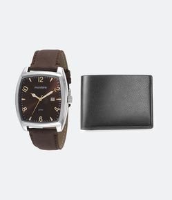Kit Relógio Mondaine com Pulseira em Couro e Caixa em Metal 99610G0MVNH1KR