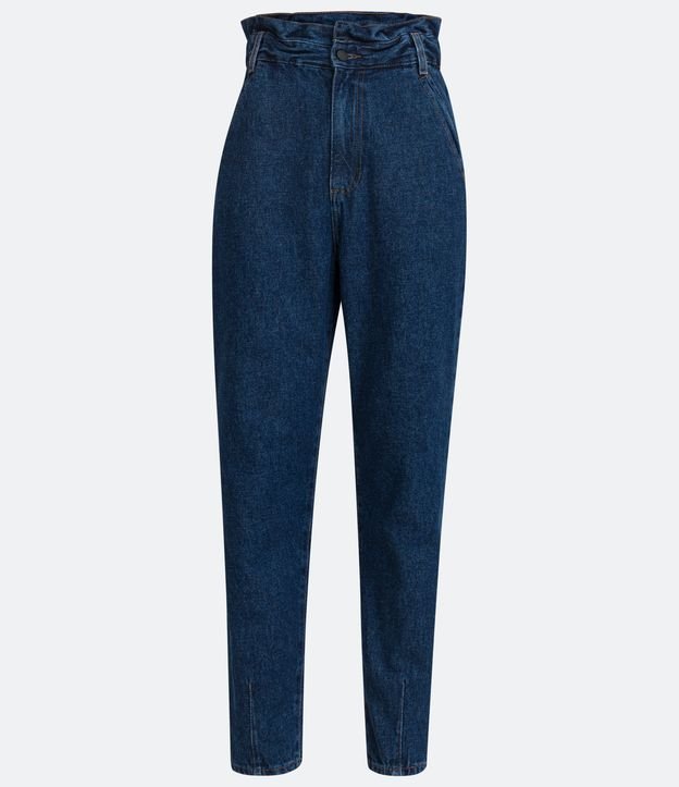 Pantalón Mom Jeans con Cintura Elástica Azul 5