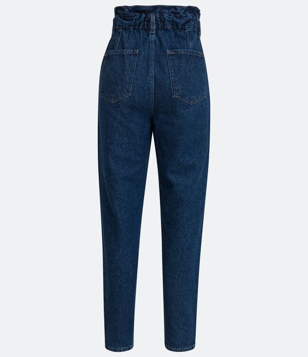 Pantalón Mom Jeans con Cintura Elástica Azul 6