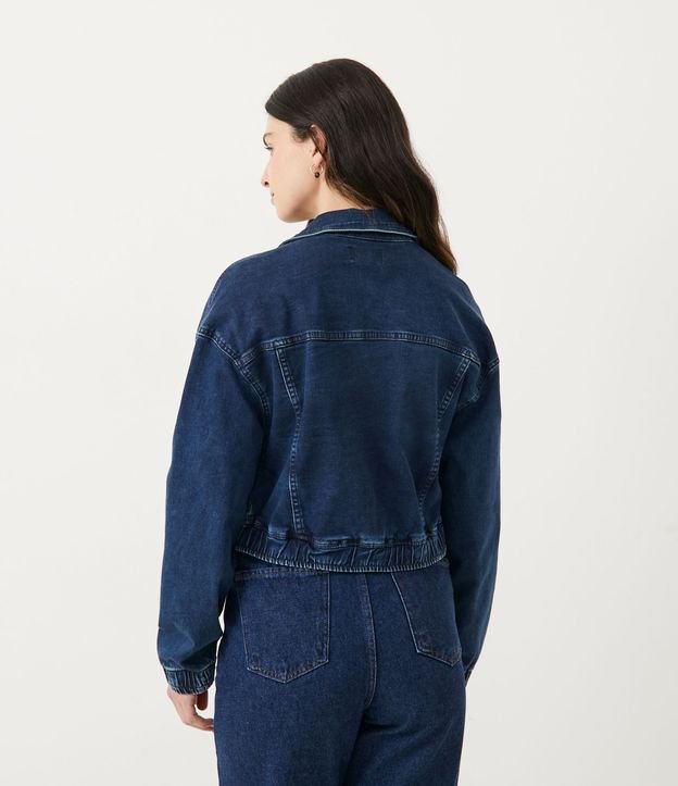 Campera Jeans con Elástico na Barra y Punho Azul 3