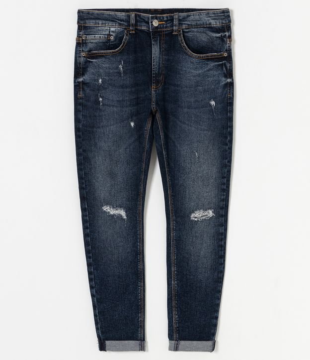 Pantalón Jeans Super Skinny Destroyed Azul 5