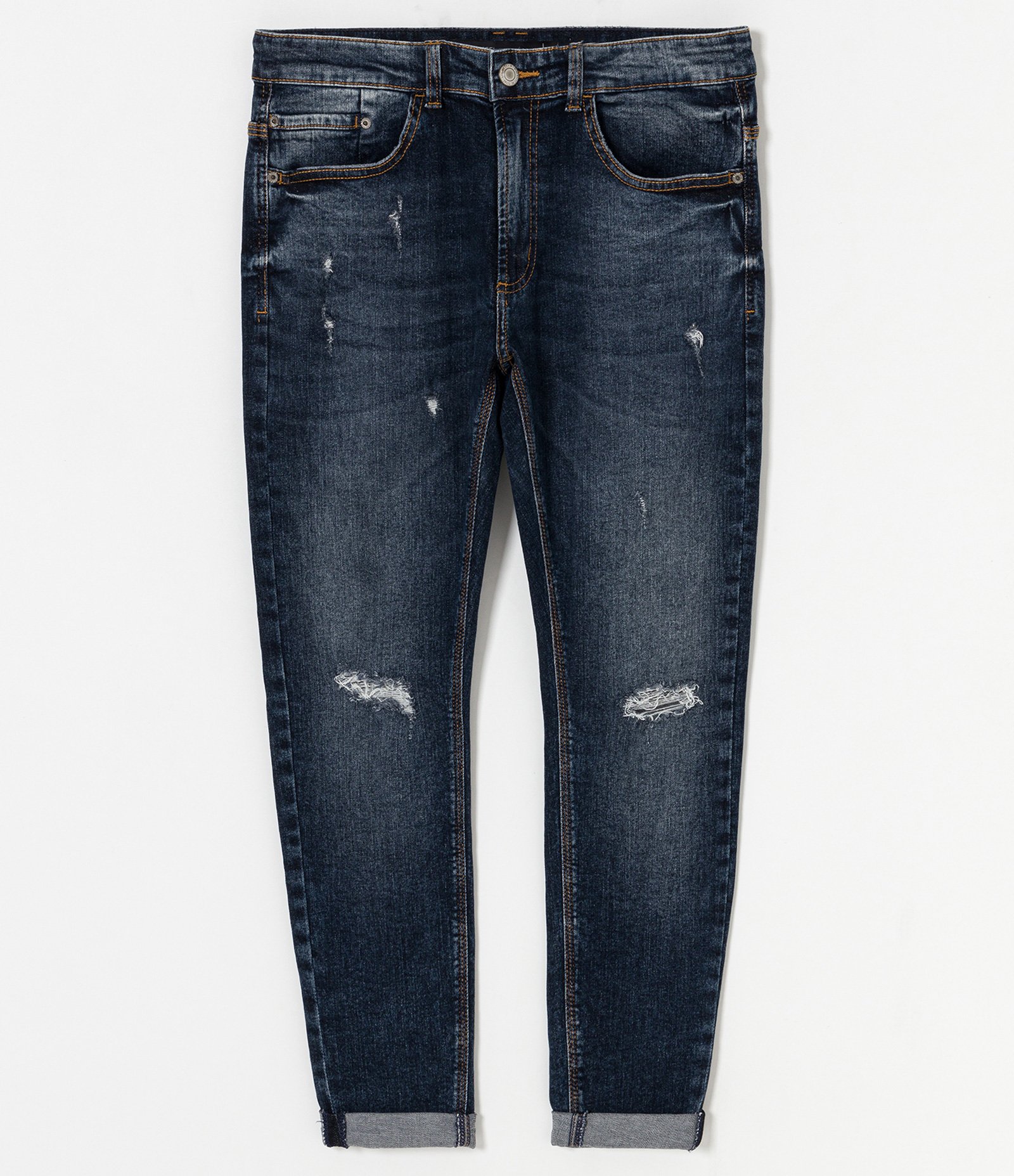 Calça Super Sknny Jeans Destroyed Azul 1