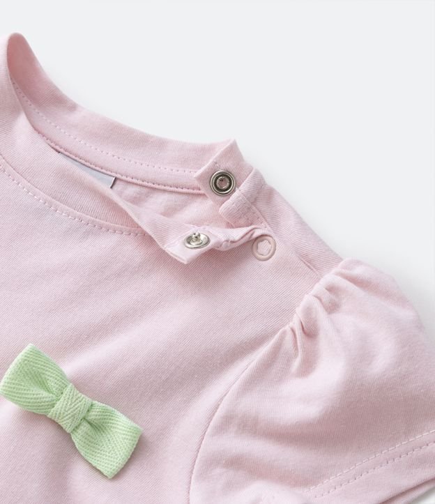 Vestido Marias Infantil con Lazo Pequeño y Bombacha - Talle 0 a 18 meses Rosado 7