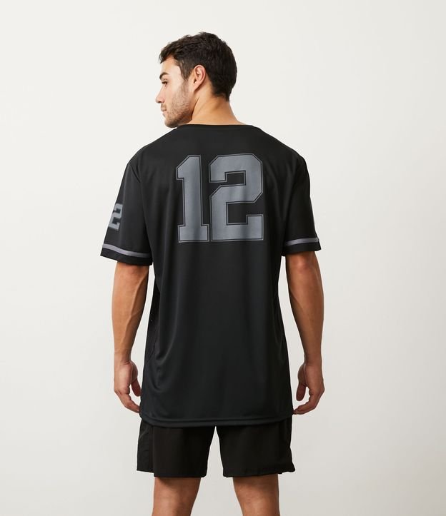 Camiseta Esportiva Futebol Americano Manga Curta Preto 3
