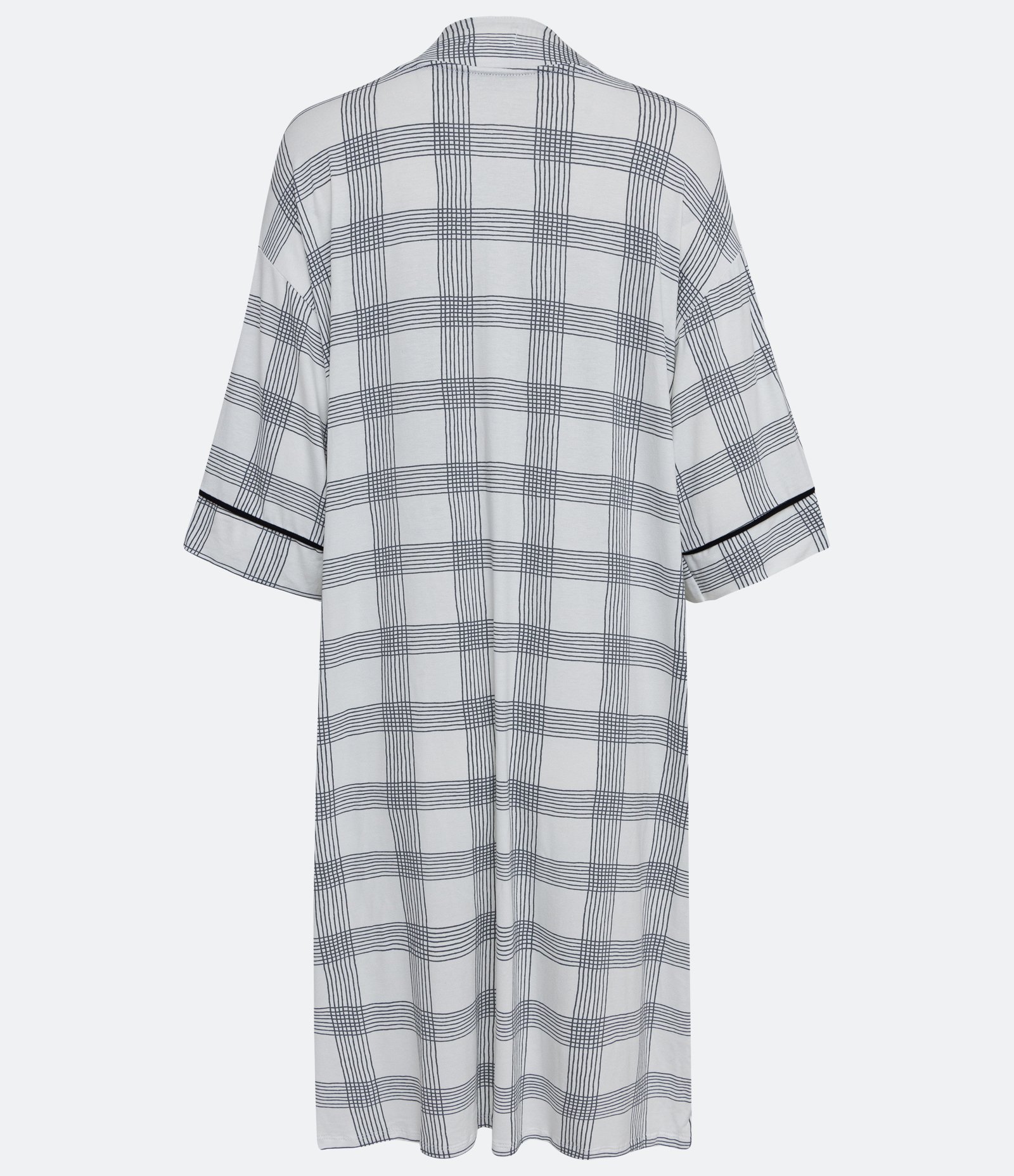 Robe Curto em Viscolycra com Estampa Xadrez Branco 2