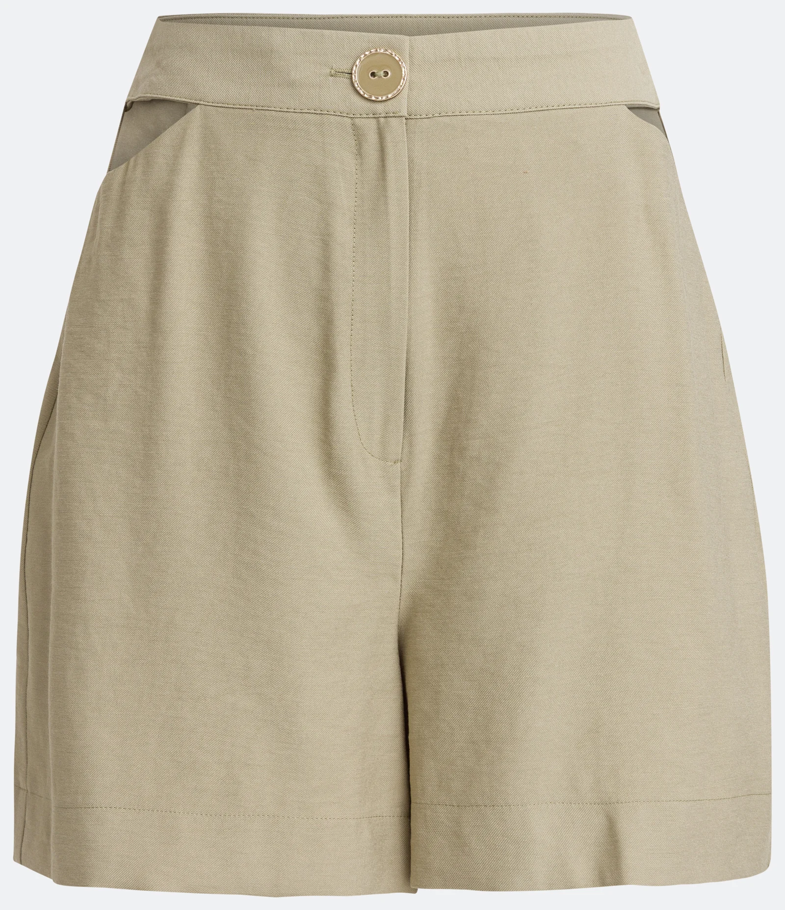 Short Reto em Viscose com Botão Diferenciado Verde 1