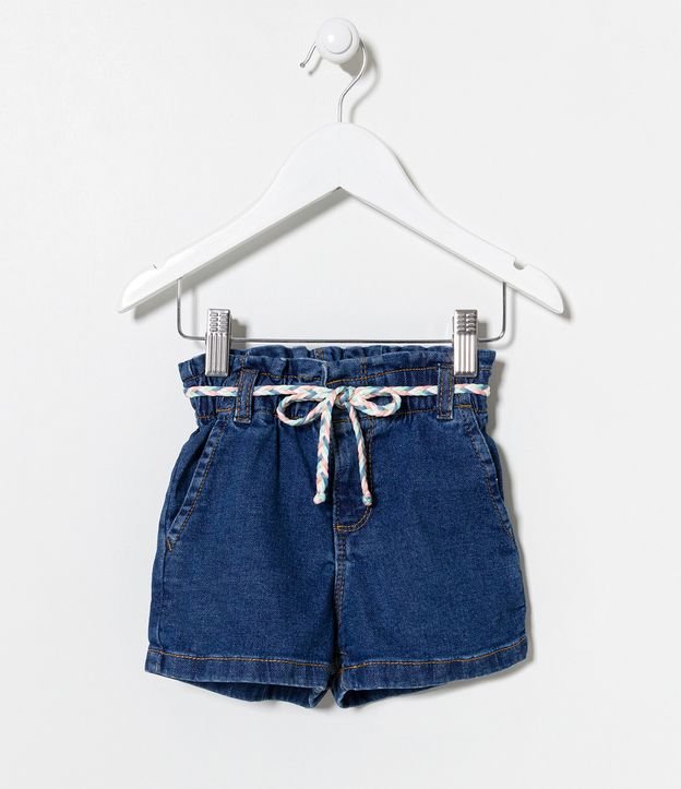 Short Clochard Infantil en Jeans con Cinturón - Talle 1 a 5 años Azul 1