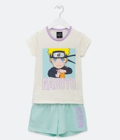 Pijama Curto Infantil com Estampa de Naruto - Tam 5 a 14 anos